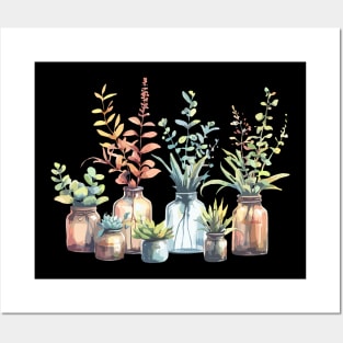 House Plants on Jars Posters and Art